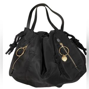 EUC See By Chloe Flo Nylon Shoulder Bag in Black